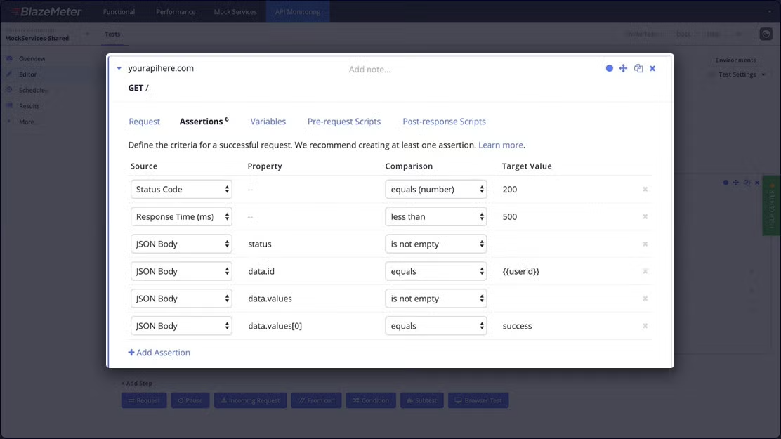 API Monitoring Assertions 