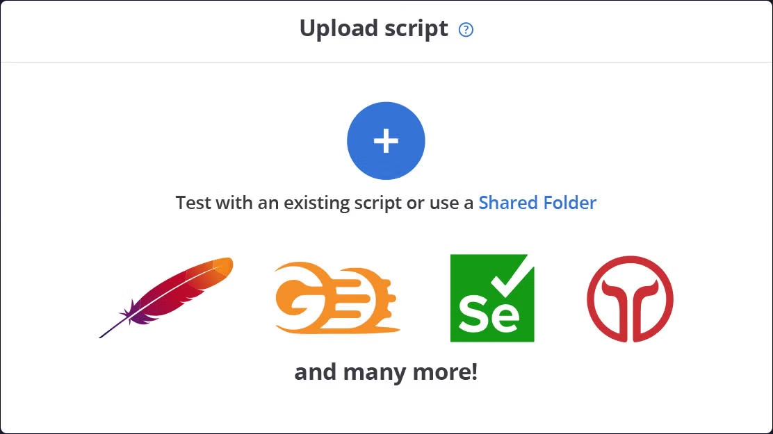 Perforce BlazeMeter's ability to upload scripts from Selenium, Gatling, Apache, or Taurus
