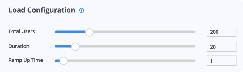 BlazeMeter load configuration screenshot.