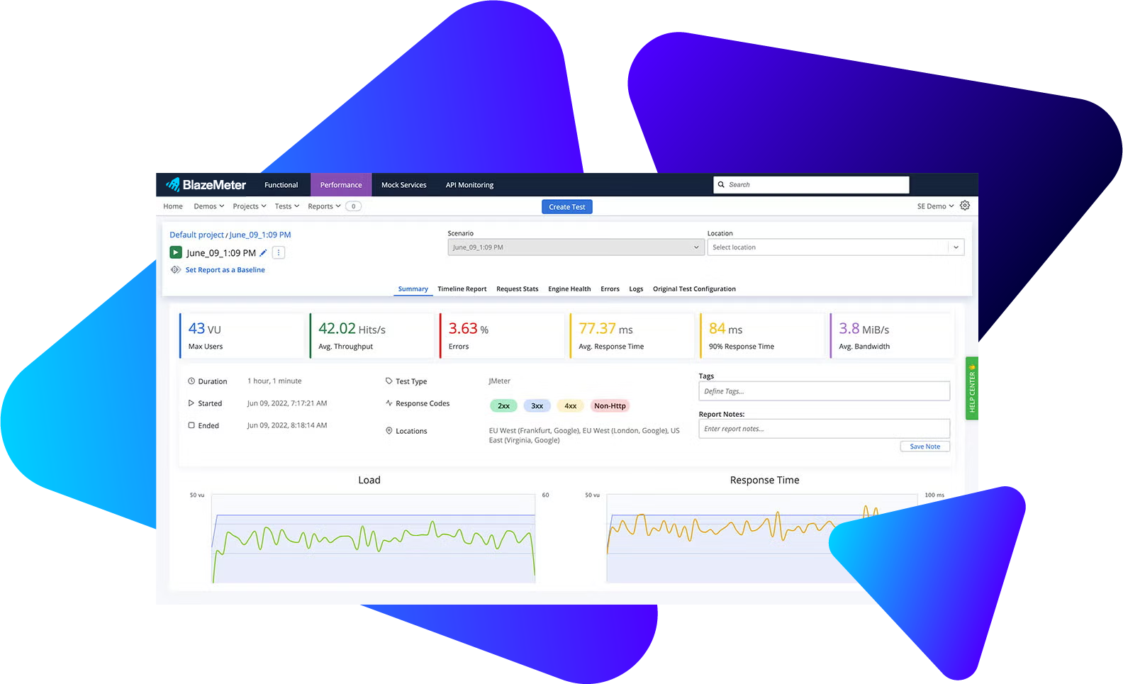 BlazeMeter screenshot.