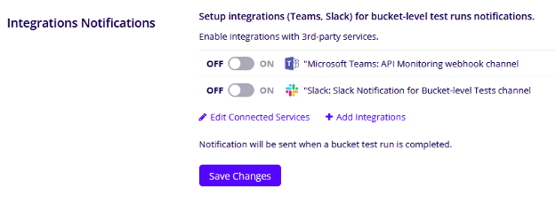 API Testing and Monitoring Integration Notifications