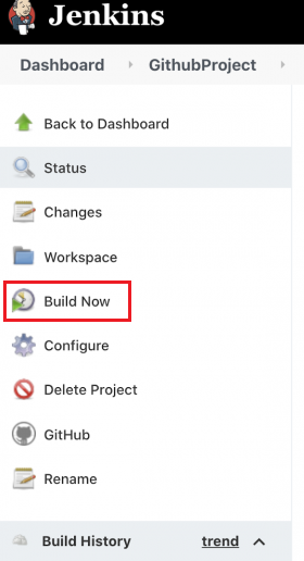 "Build Now" button in Jenkins.