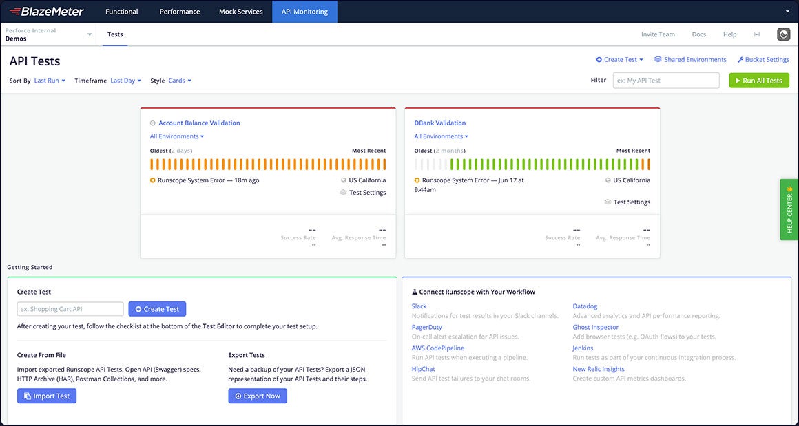 API Monitoring by BlazeMeter