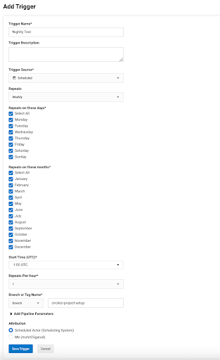 Setting CircleCI scheduling details