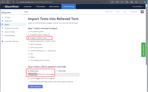 Choose the script format for import.