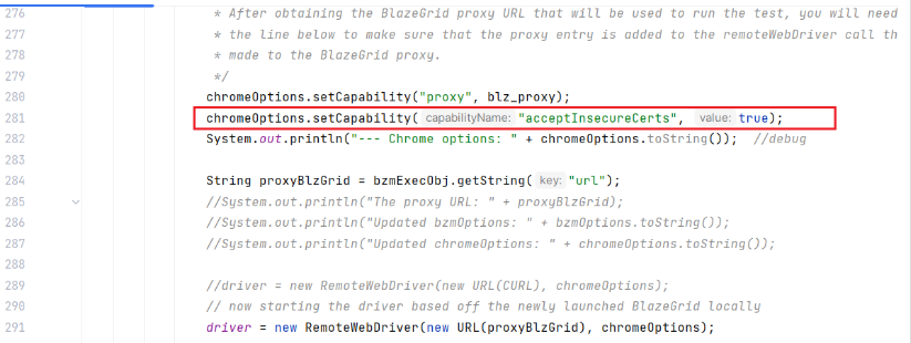 support for insecure certificates