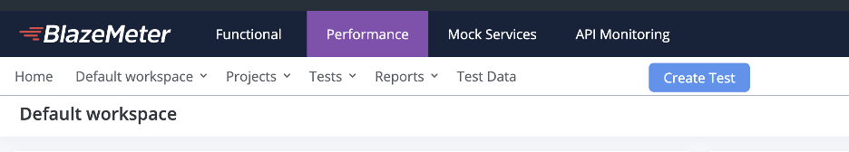 BlazeMeter dashboard