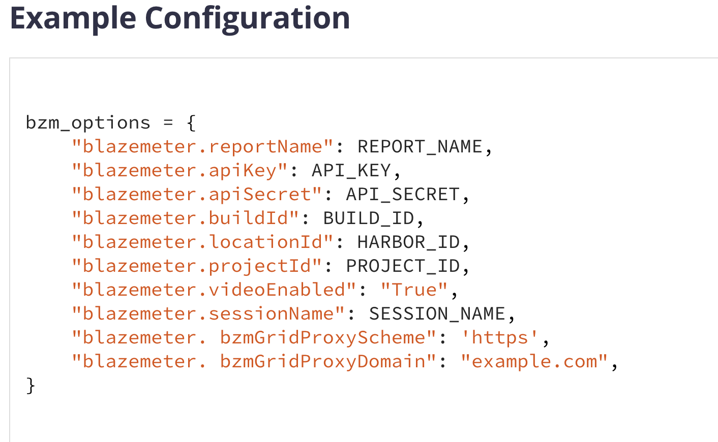 example configuration