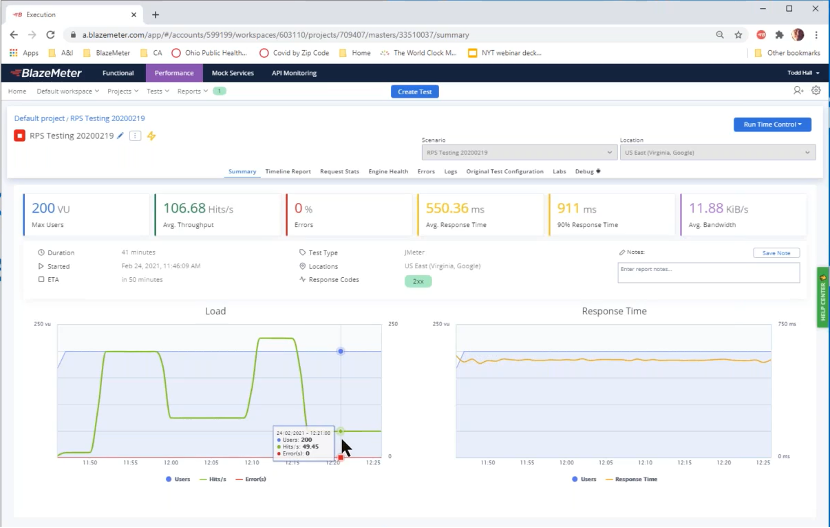 Changing the RPS with BlazeMeter.