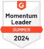 G2 award for "Momentum Leader - Summer 2024"
