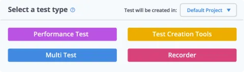 BlazeMeter select test type screenshot.