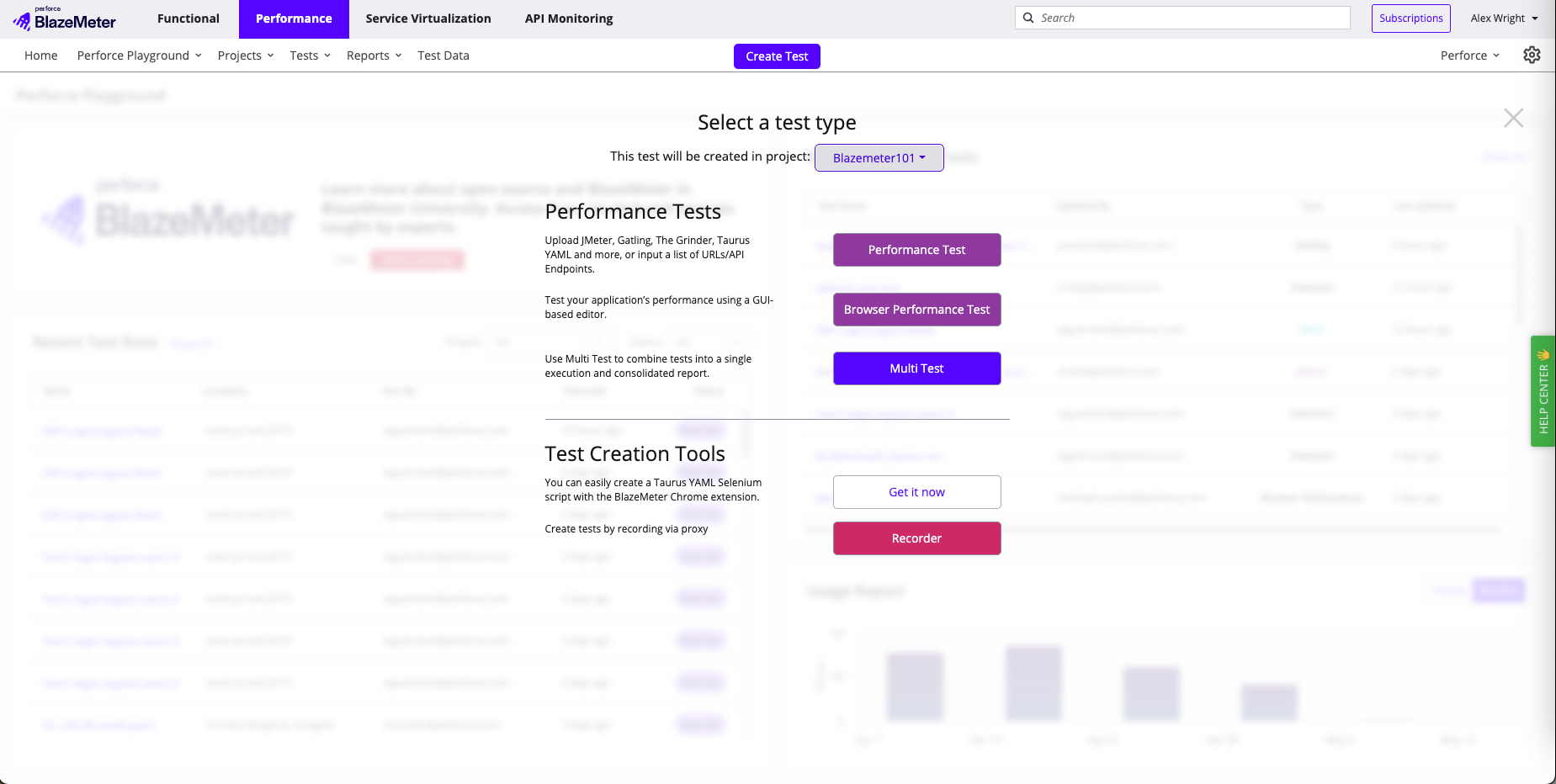 Create Performance Test